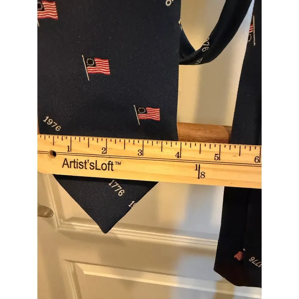 Habano- Navy 1776 1976 flag tie- polyester-bicentennial - Picture 4 of 4